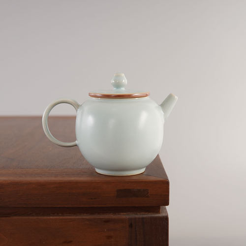 天青釉陶瓷天青釉茶壶冰裂纹汝瓷