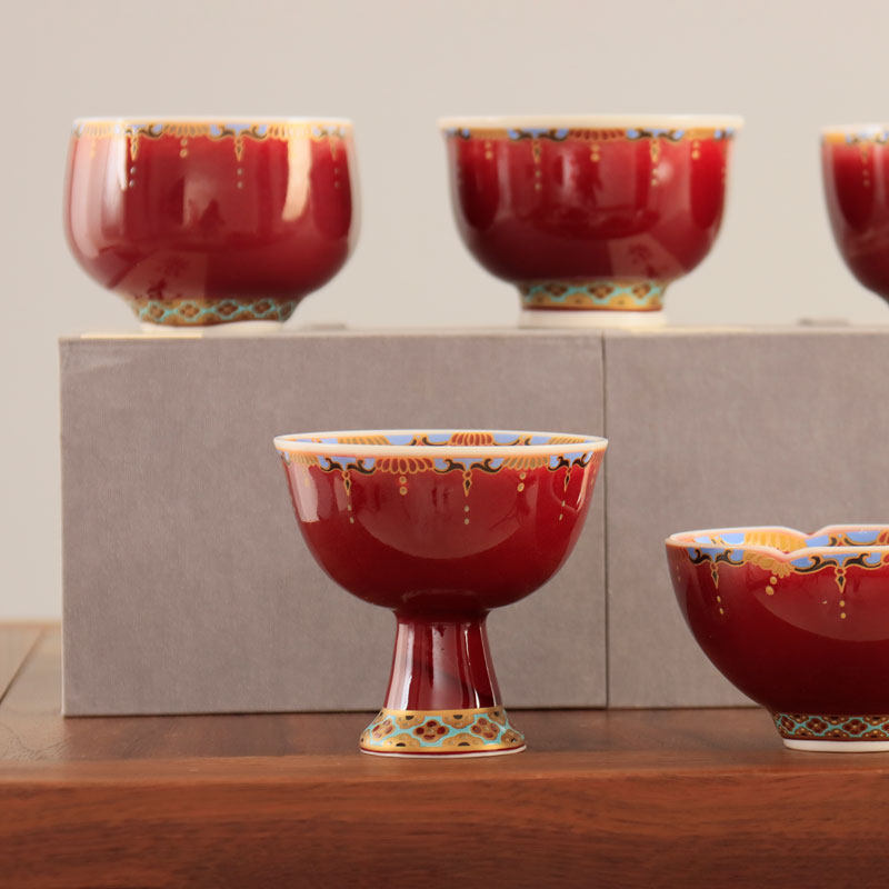 郎红釉珐琅彩高温原矿仿古中式茶道茶具大号中国红陶瓷家用主人杯,餐饮具,茶杯,淘宝优惠券,粉丝福利购,淘宝优惠卷