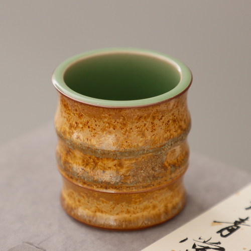 北宋五大名窑钧窑竹节杯茶杯