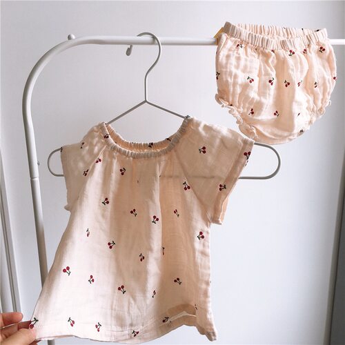 宝宝家居服夏季薄款竹棉纱布