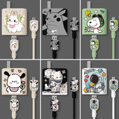 适用于华为66w充电器硅胶保护套Mate40pro数据线保护套Nova9 60防折断缠绕绳硅胶印花 p50play5 8荣耀V40