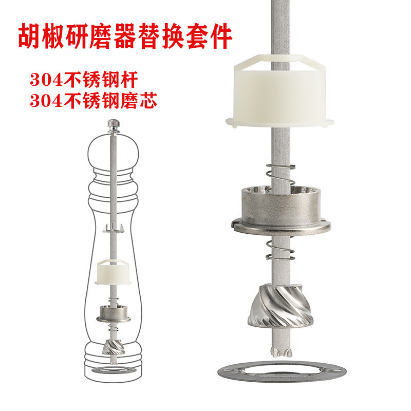 家用胡椒研磨器配件不锈钢研磨芯调味瓶罐/调料研磨器