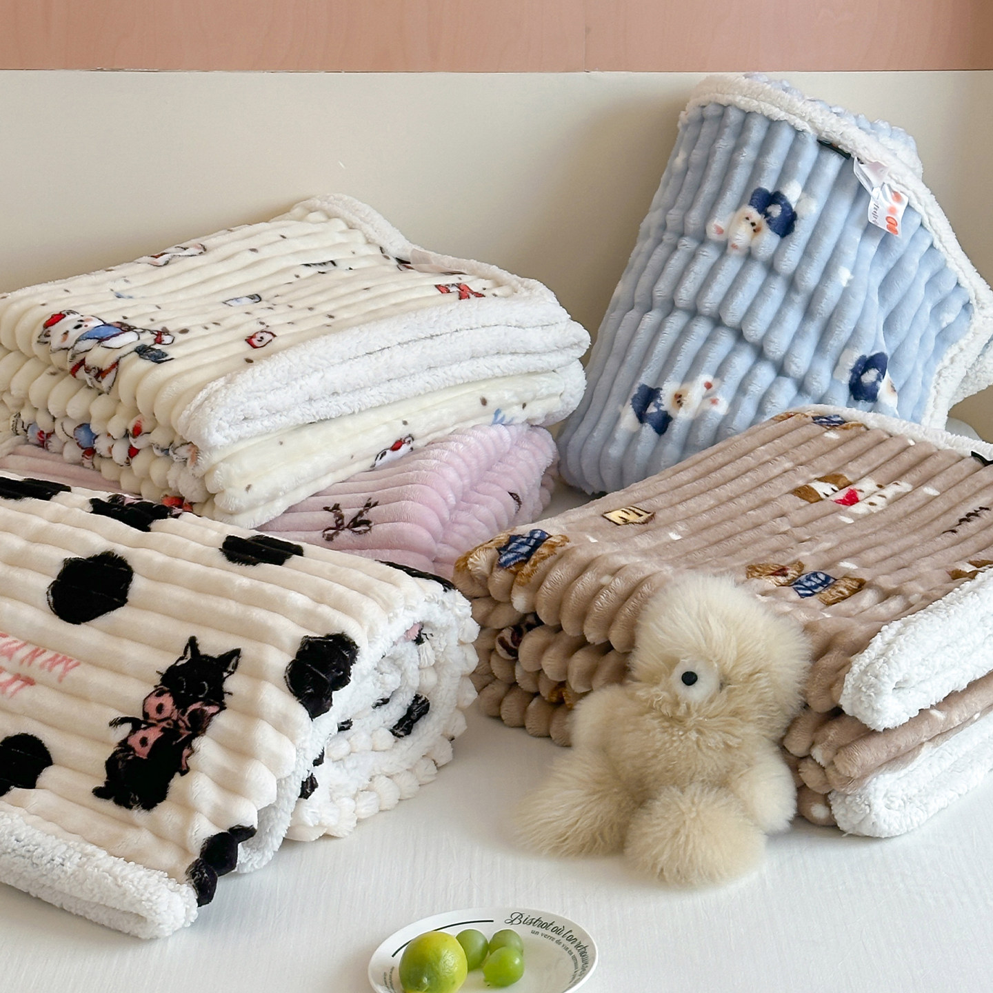 梦织选冬季高克可机洗沙发盖毯抽条280g兔兔绒毛毯加厚羊羔绒毯子,床上用品,休闲毯/毛毯/绒毯,淘宝优惠券,粉丝福利购,淘宝优惠卷