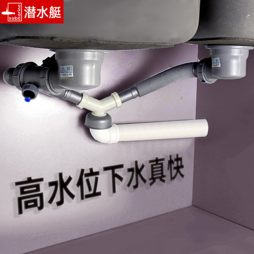 潜水艇洗菜盆靠墙侧排水