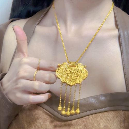 绝美天子门生锁包吊坠项链女