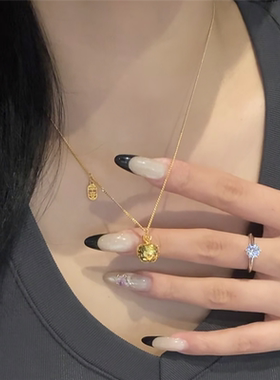 光泽闪耀碎碎冰小苹果吊坠项链女
