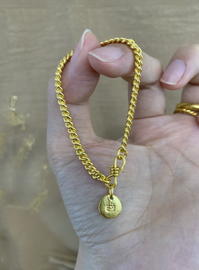 小克重吊坠旺财元宝手链女不掉色