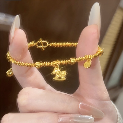 碎金子马上有钱盘缠木马手链女