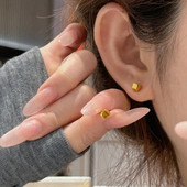 精致日常百搭小方块耳钉女不掉色黄金色小香风高级感耳饰2025新款