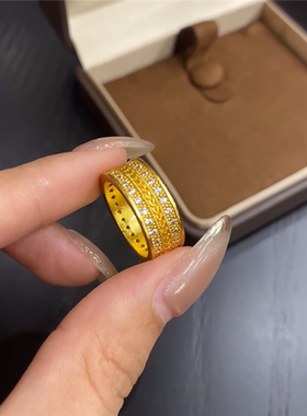 新中式点钻麦穗闭口戒指女