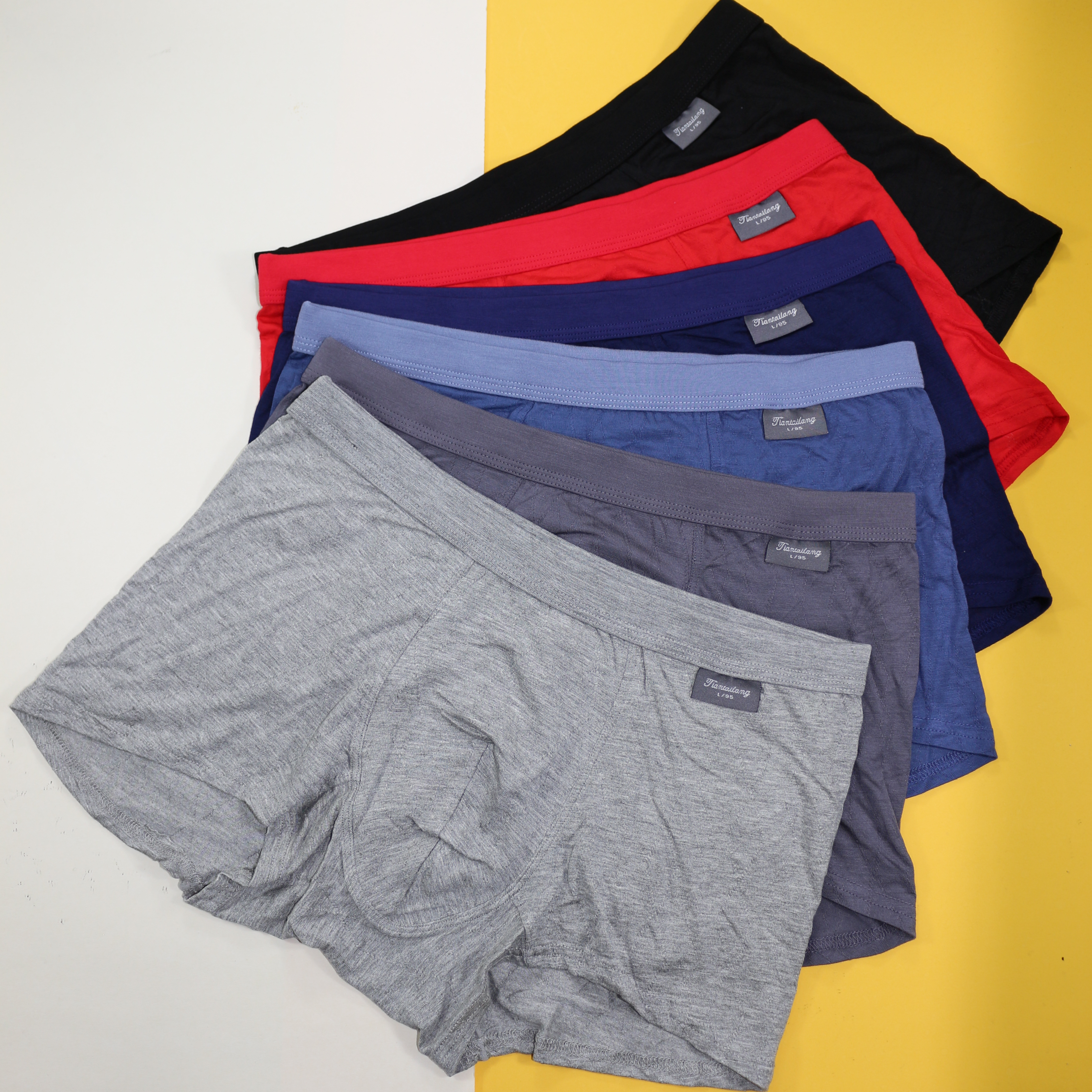 沺太郎莫代尔男士内裤平角裤四角短裤头大码宽松舒适透气四角裤