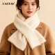 CACUSS秋冬羊毛围巾女新款 纯色保暖针织交叉围脖户外加厚防寒 时尚