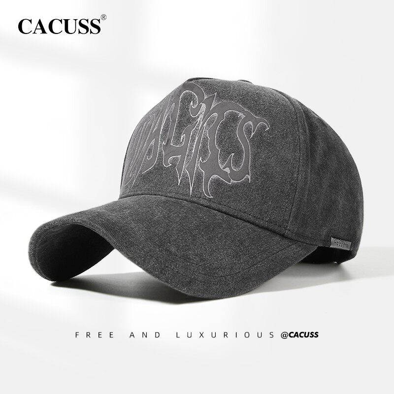 Cacuss男士新款棒球帽加大加深显脸小鸭舌帽纯棉硬顶大头围舒适帽