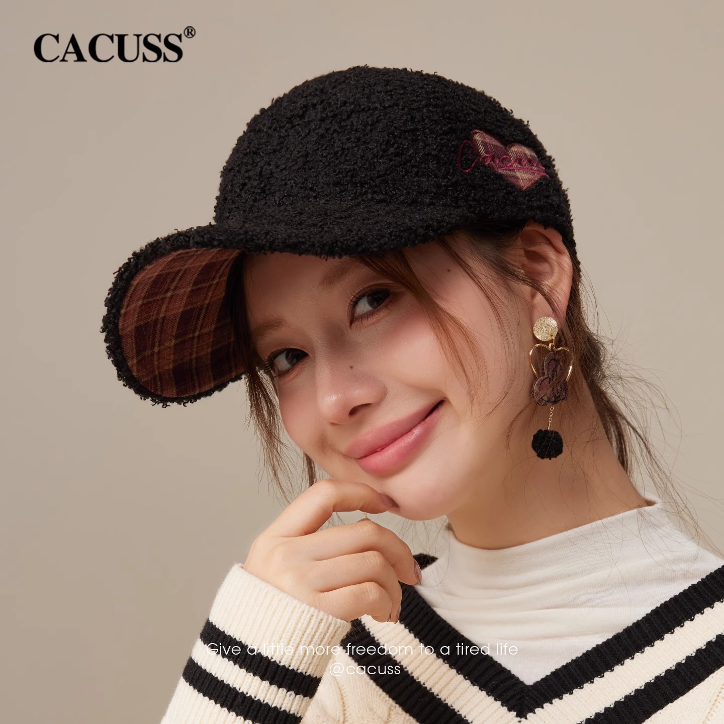 时尚泰迪绒保暖棒球帽