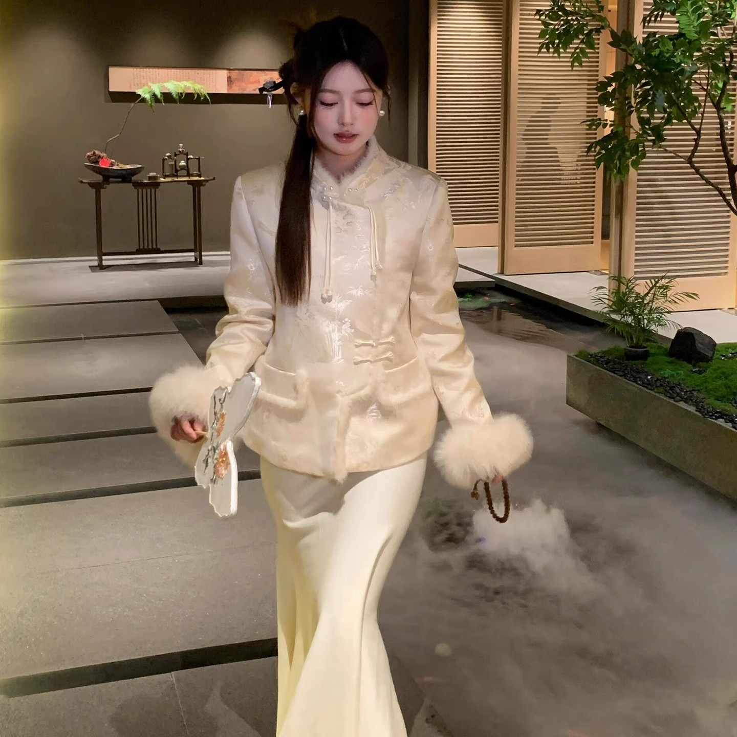 新中式国风加厚唐装棉服外套女