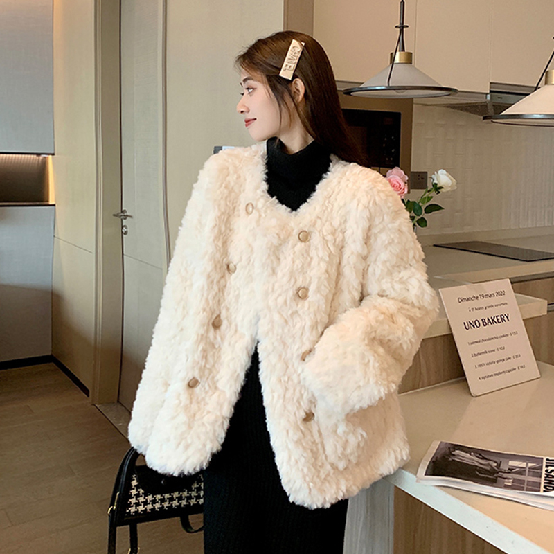 冬季新款羊羔毛小香风皮毛一体