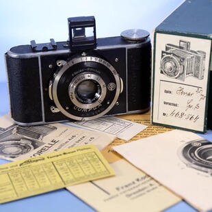 德国科热勒Korelle 胶片菲林复古收藏W12 127折叠皮腔胶卷相机