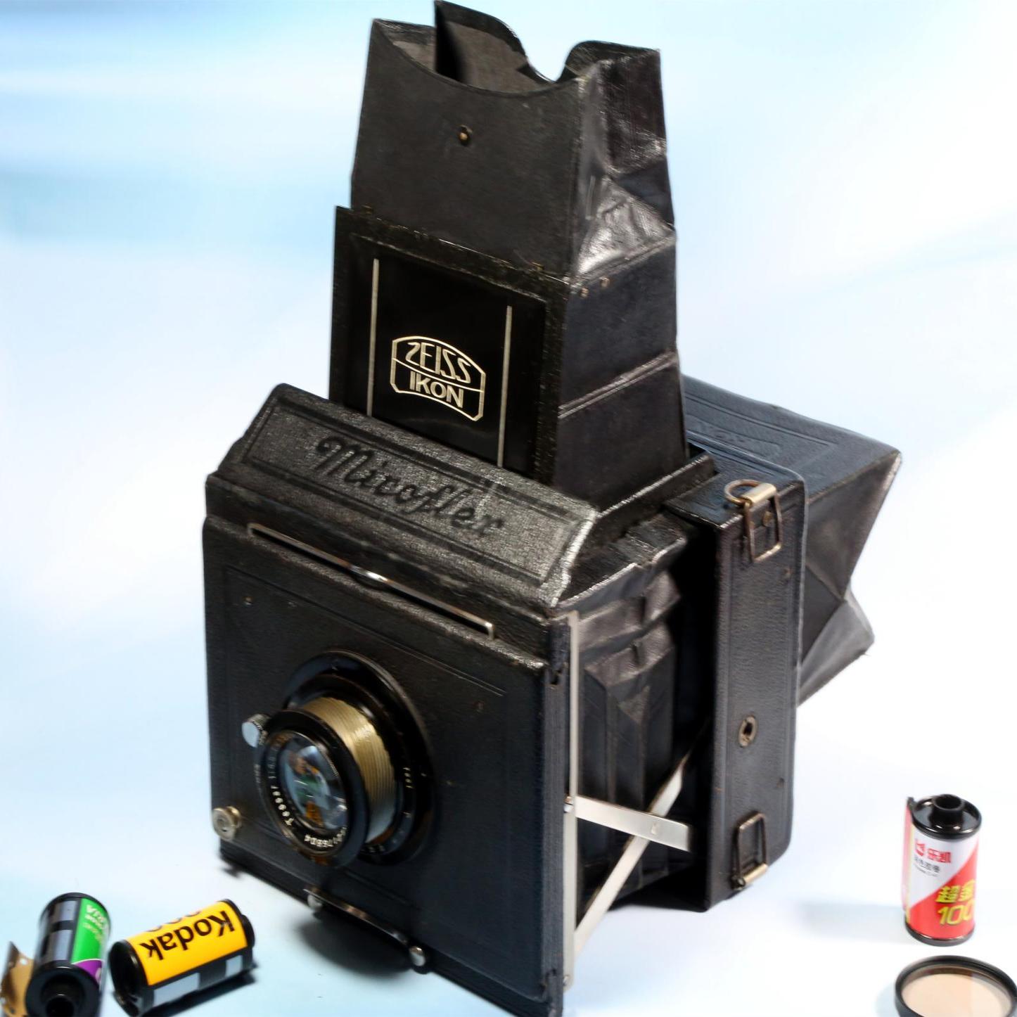 德国蔡司ZeissIkonMiroflex折叠干板烟囱方箱木质方箱胶卷相机NCk