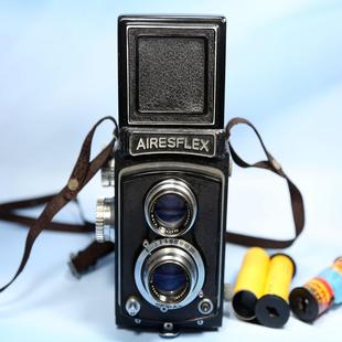 爱丽丝AIRESFLEX相机 复古收藏道具GZX 120双反胶卷胶片照相机