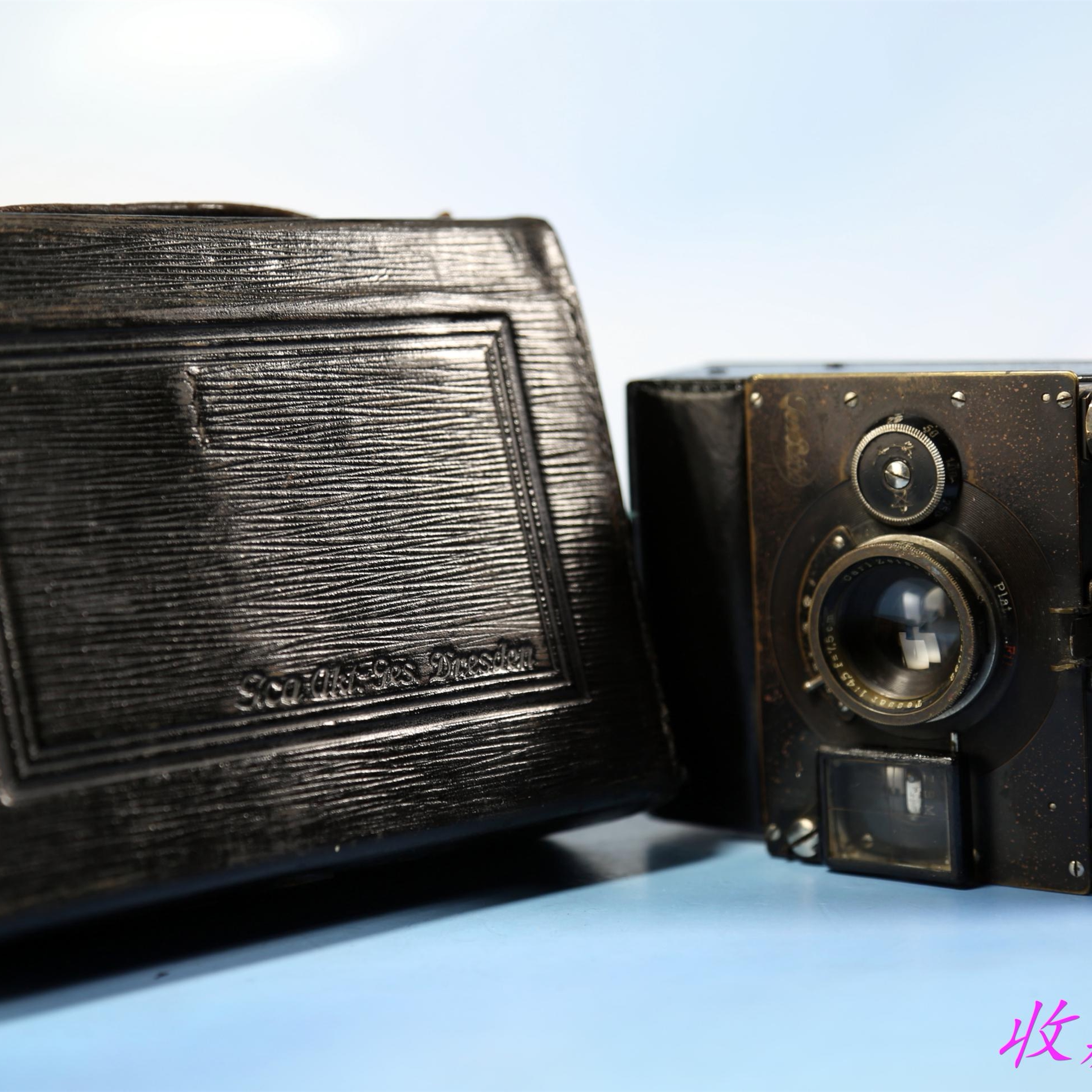 德国蔡司依康zeiss ikon bebe玻璃干板折叠老相机木质方箱相机GF