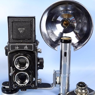 1950年一次性镁光灯泡闪光灯Minicam Synchron胶片胶卷电影道具WT