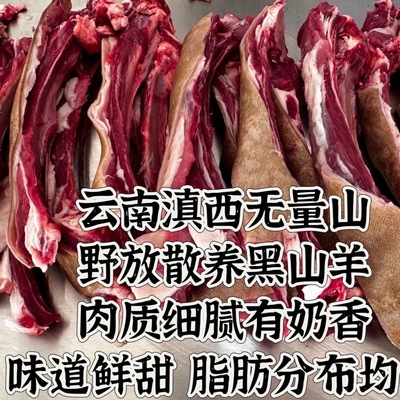 云南无量山现宰野放养农家草饲黑山羊新鲜羊肉羊排5斤非宁夏滩羊