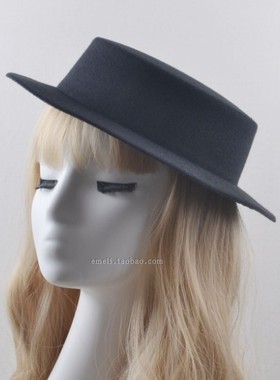 手作裸帽Lolita平顶小礼帽发饰发夹 DIY原帽裸帽坯无夹子直径28cm