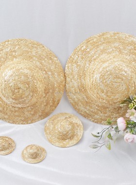 迷你道具竹编小帽子乡村风小草帽8款娃用配件6分娃OB洛丽塔草帽胚