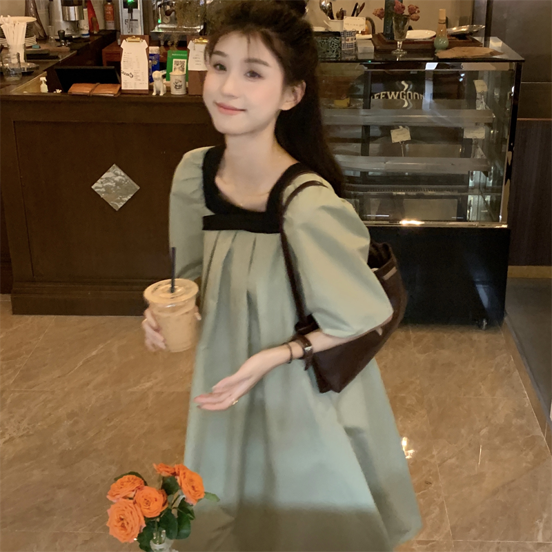 孕妇装纯棉设计感中长款孕妇连衣裙夏季宽松遮肚子辣妈外出裙子潮