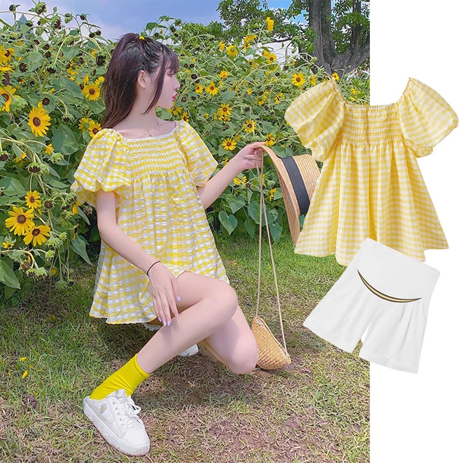 夏季孕妇套装新款小清新休闲上衣托腹短裤两件套夏装宽松孕妇套装