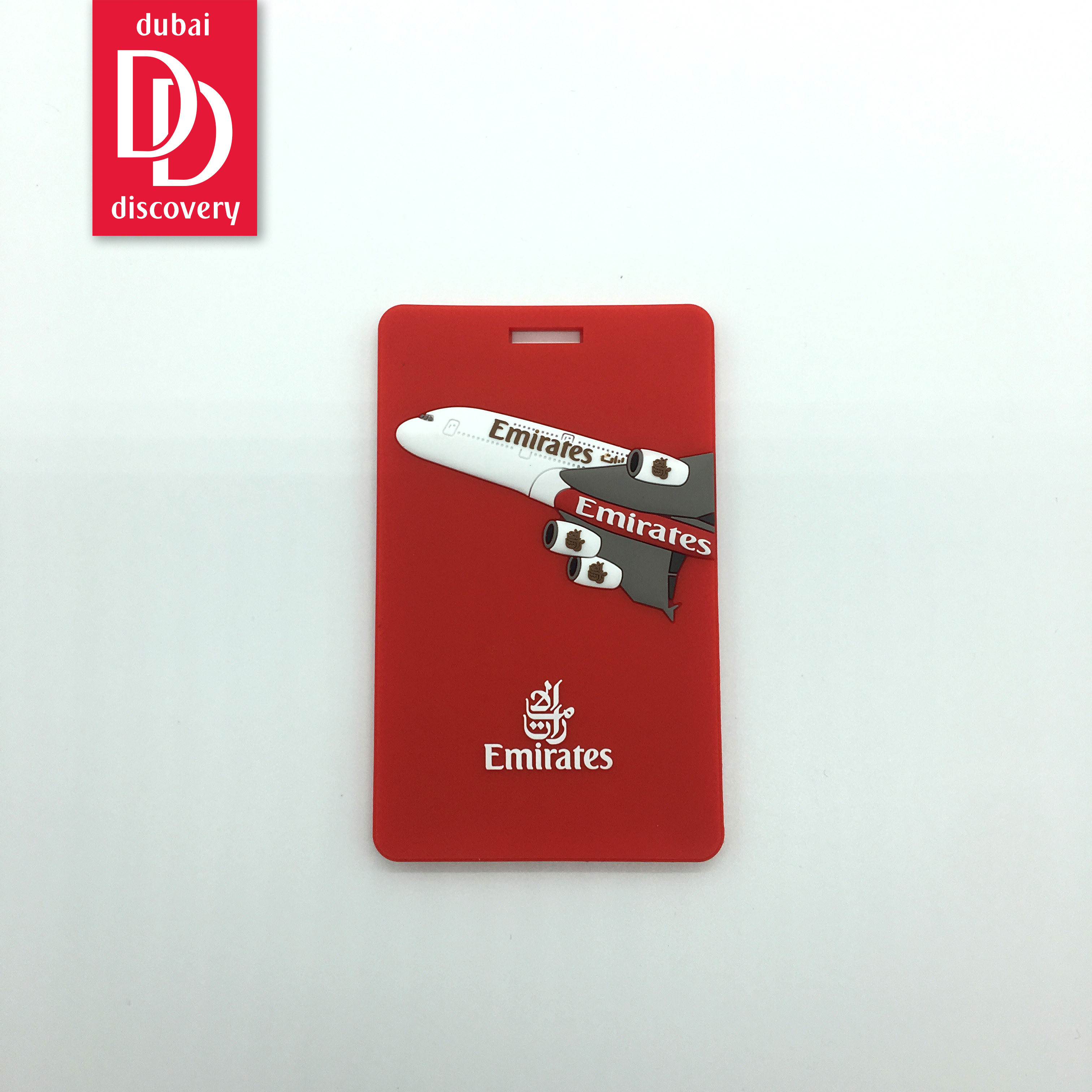 阿联酋航空emiratesa380红色橡胶行李牌含电话地址名片现货包邮