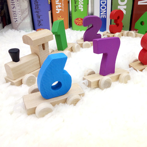 儿童益智玩具幼儿园早教2-3-4岁木制玩具0-9数字认知小火车拖拉