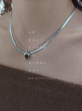 九月SHOUZUO银色双层叠戴蛇骨链