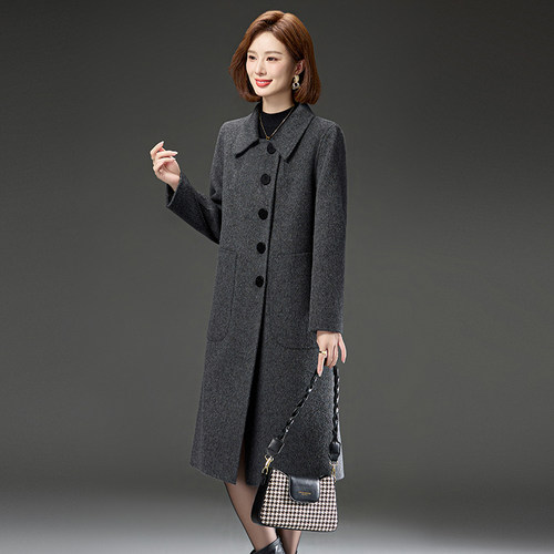 太嘉双面羊毛呢大衣纯羊毛