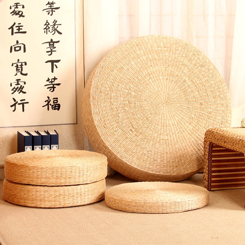 草编蒲团编手工织打坐禅修垫榻榻米茶道瑜伽日式拜佛跪拜加厚坐垫