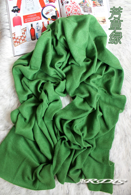4048原单秋冬季新款女男通用款纯羊绒素色针织围巾披肩包邮清仓