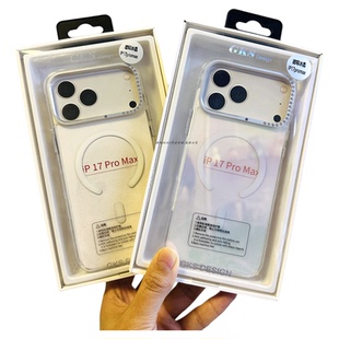 睿博冰晶磁吸冰晶苹果iPhone17ProMax手机壳透明亚克力激光镭射款