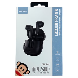 Paul Frank大嘴猴真无线蓝牙耳机立体声入耳式音乐播放黑色2026新