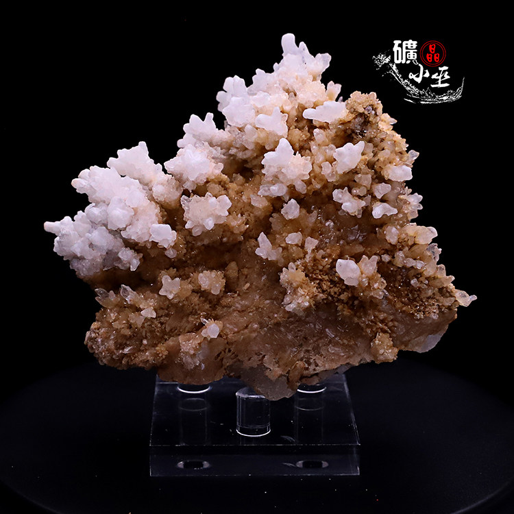 结晶石方解石原石摆件矿物晶体观赏石文石白色晶簇花型结晶奇石14