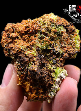 磷氯铅矿黄色天然矿石标本