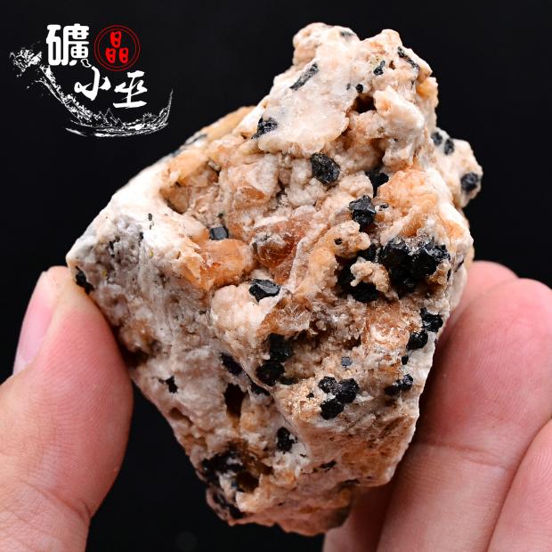 黑电气石长石一物一链接天然矿物晶体矿石教学标本原石摆件石头22