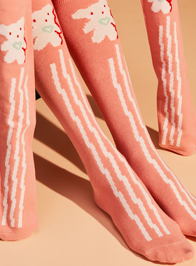 LIFEBEAT小熊像素印花潮流及膝袜