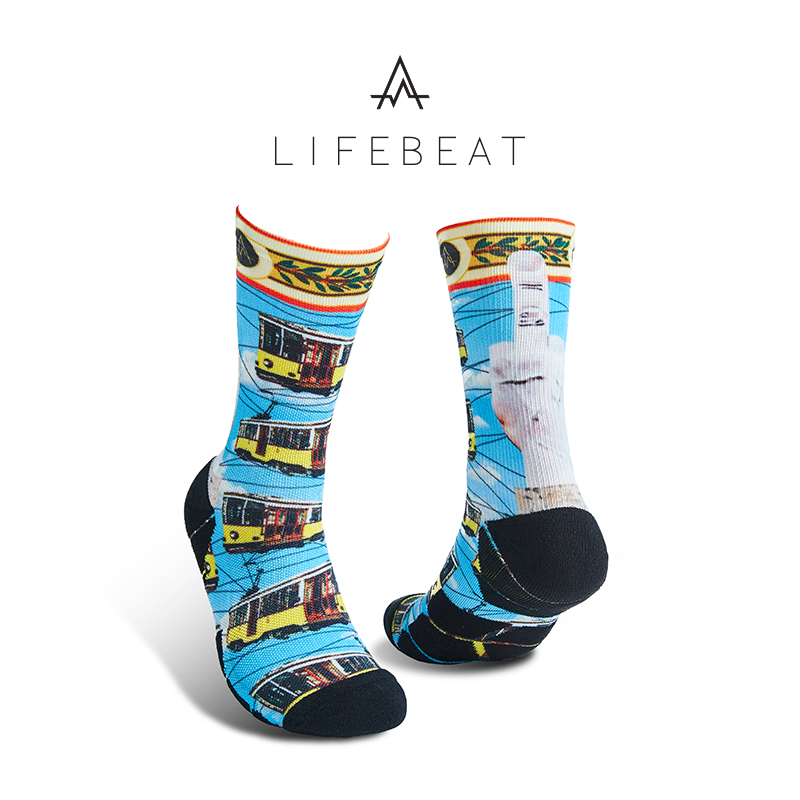 LIFEBEAT原创设计米兰系列LOVE印花潮流滑板街舞男女加厚运动袜