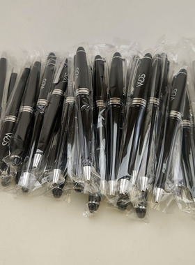 圆珠笔按压式 原子笔黑色 按动式办公用笔 电容触摸笔 古老款式