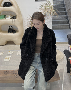 100绵羊毛高质感2025冬季新款羊羔毛皮毛一体皮草外套女慵懒中长