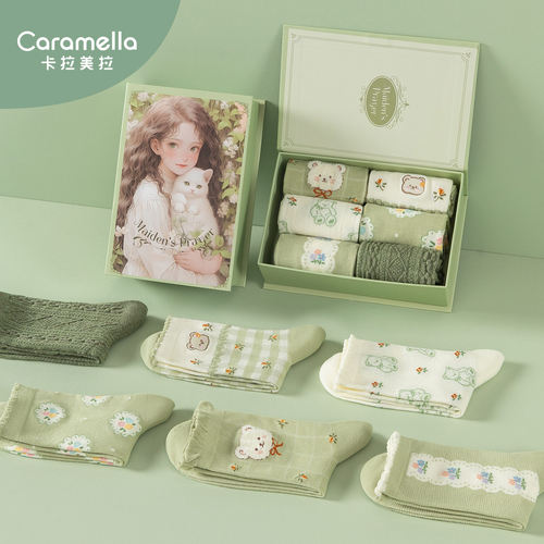 caramella秋冬新款中筒袜