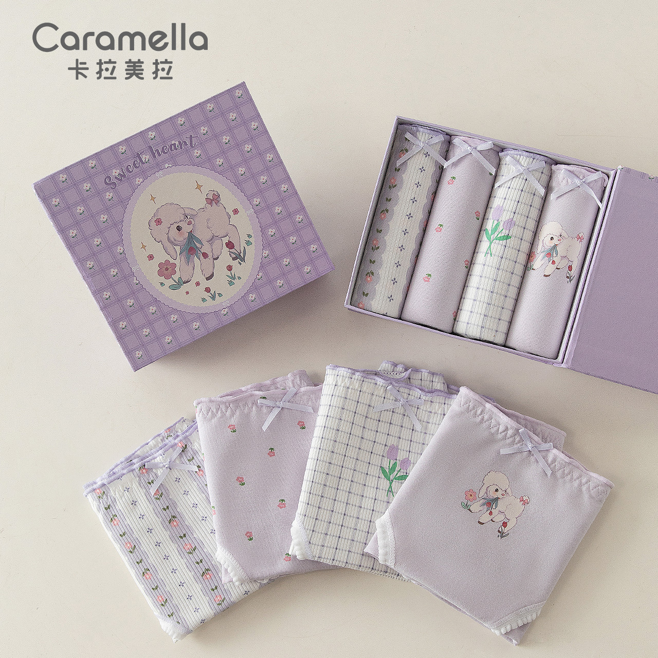 caramella春夏新款女士内裤纯棉裆短裤女生三角裤女裤子少女内内