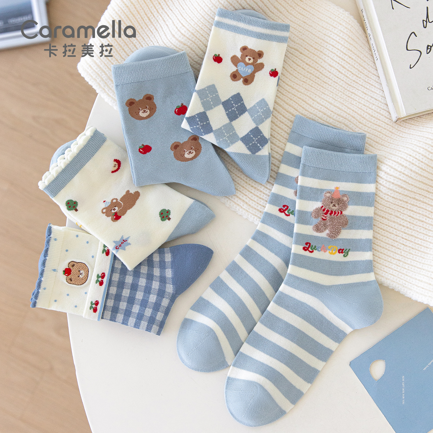 卡拉美拉2025秋冬新款中筒袜