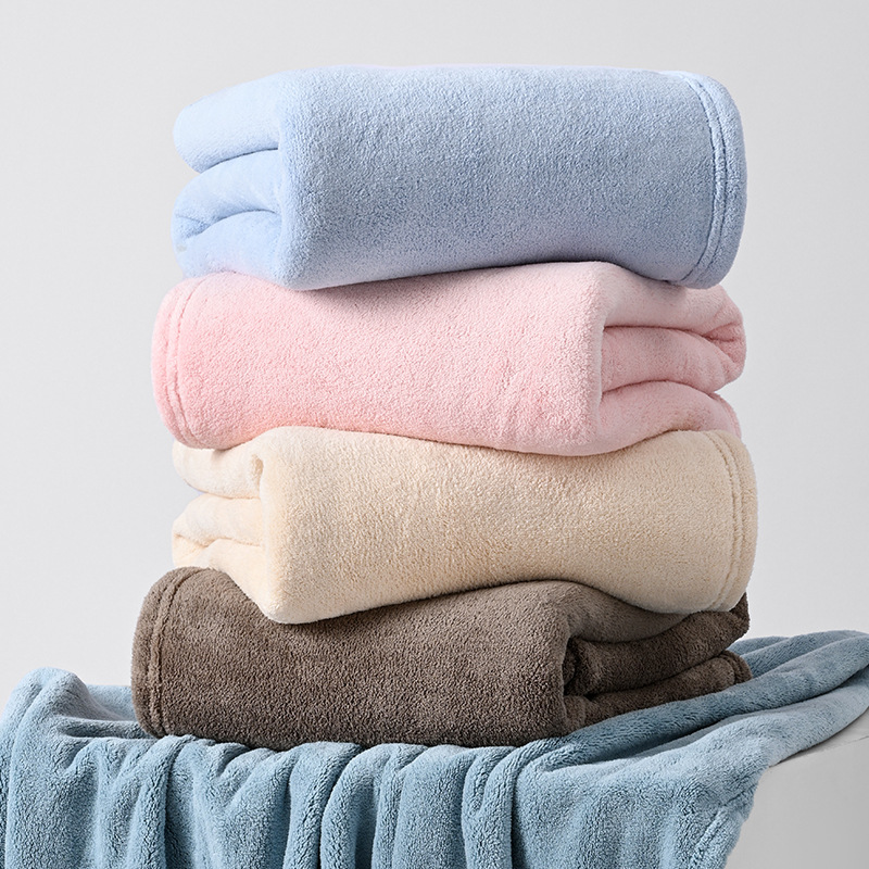 珊瑚绒浴巾加厚加大毛巾男大浴巾情侣吸水不掉毛速干家用