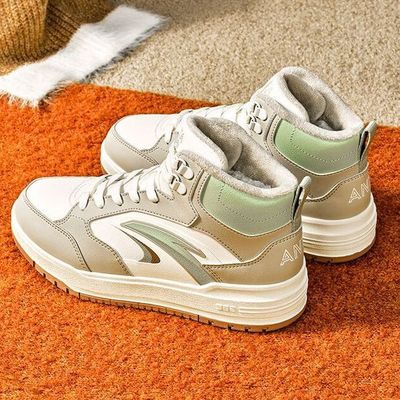 安踏982棉鞋女板鞋高帮2025冬新款加绒保暖7运动休闲鞋122548971